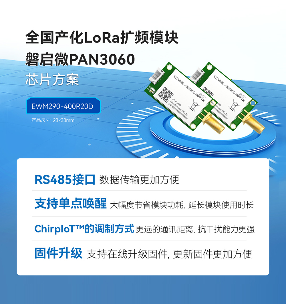 EWM290-400R20D 純國產(chǎn)磐啟微PAN3060芯片LORA模塊 (3)