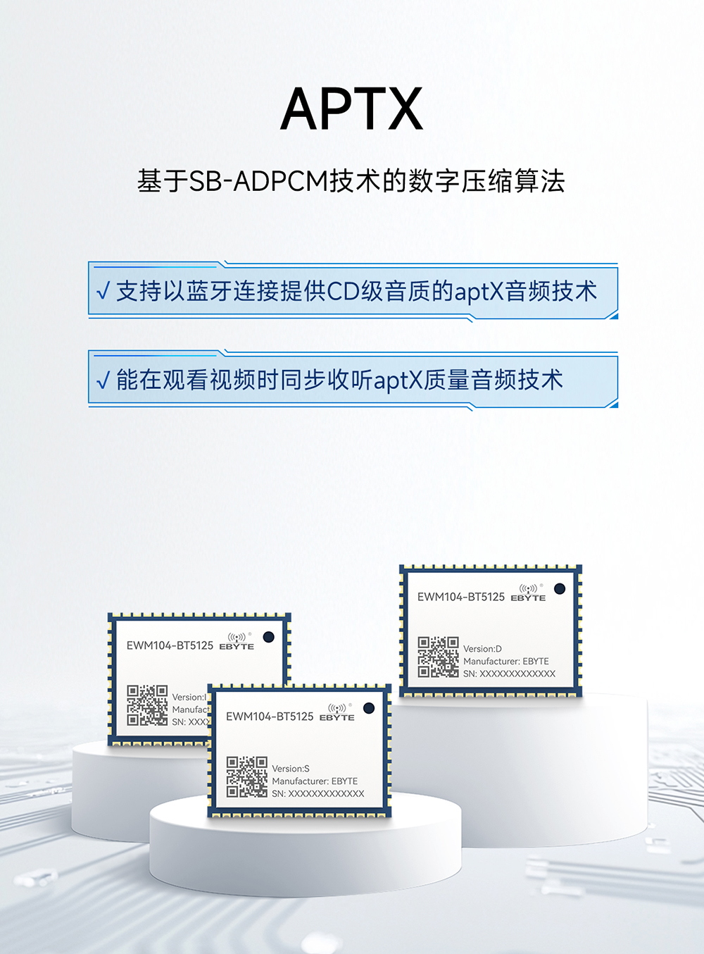 EWM104-BT5125(I2S) BLE5.1 藍(lán)牙音頻傳輸模塊 (5)