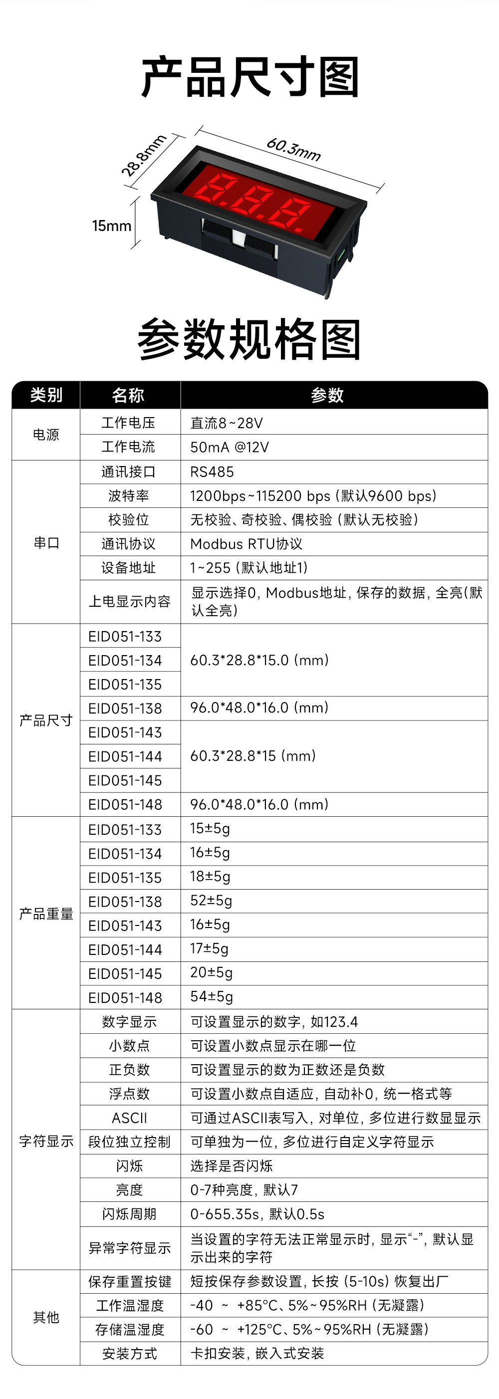 EID051系列RS485串口控制3位LED數碼管 (15)